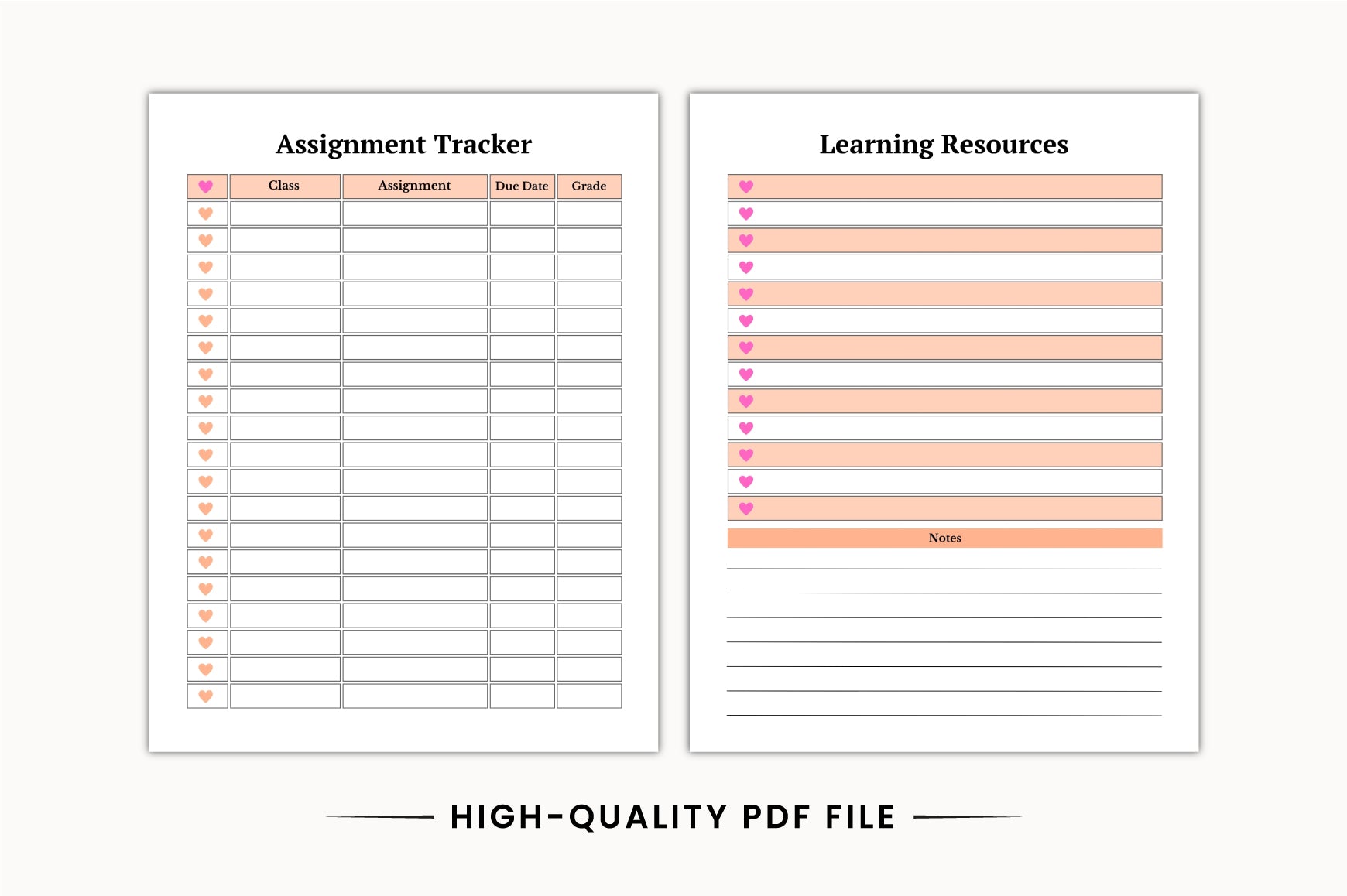 College Academic Student Planner