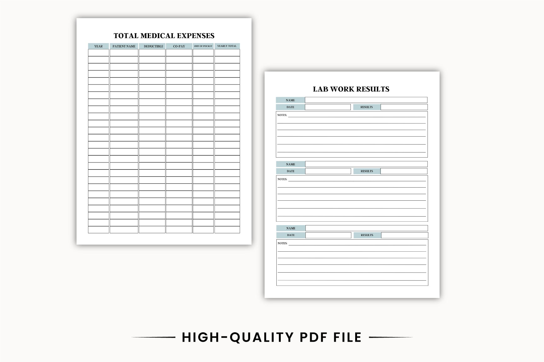 Medical Health Planner Template