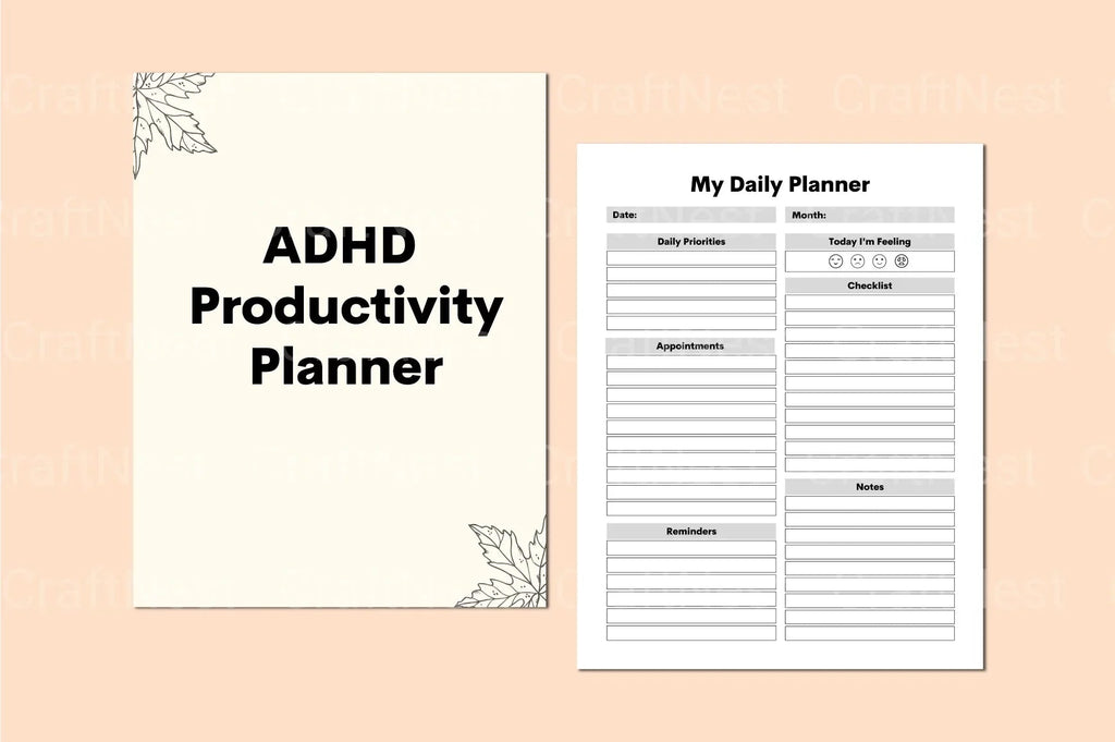 ADHD Productivity Planner focus and task management planner