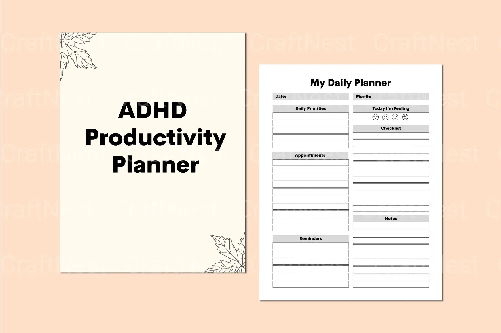 ADHD Productivity Planner focus and task management planner