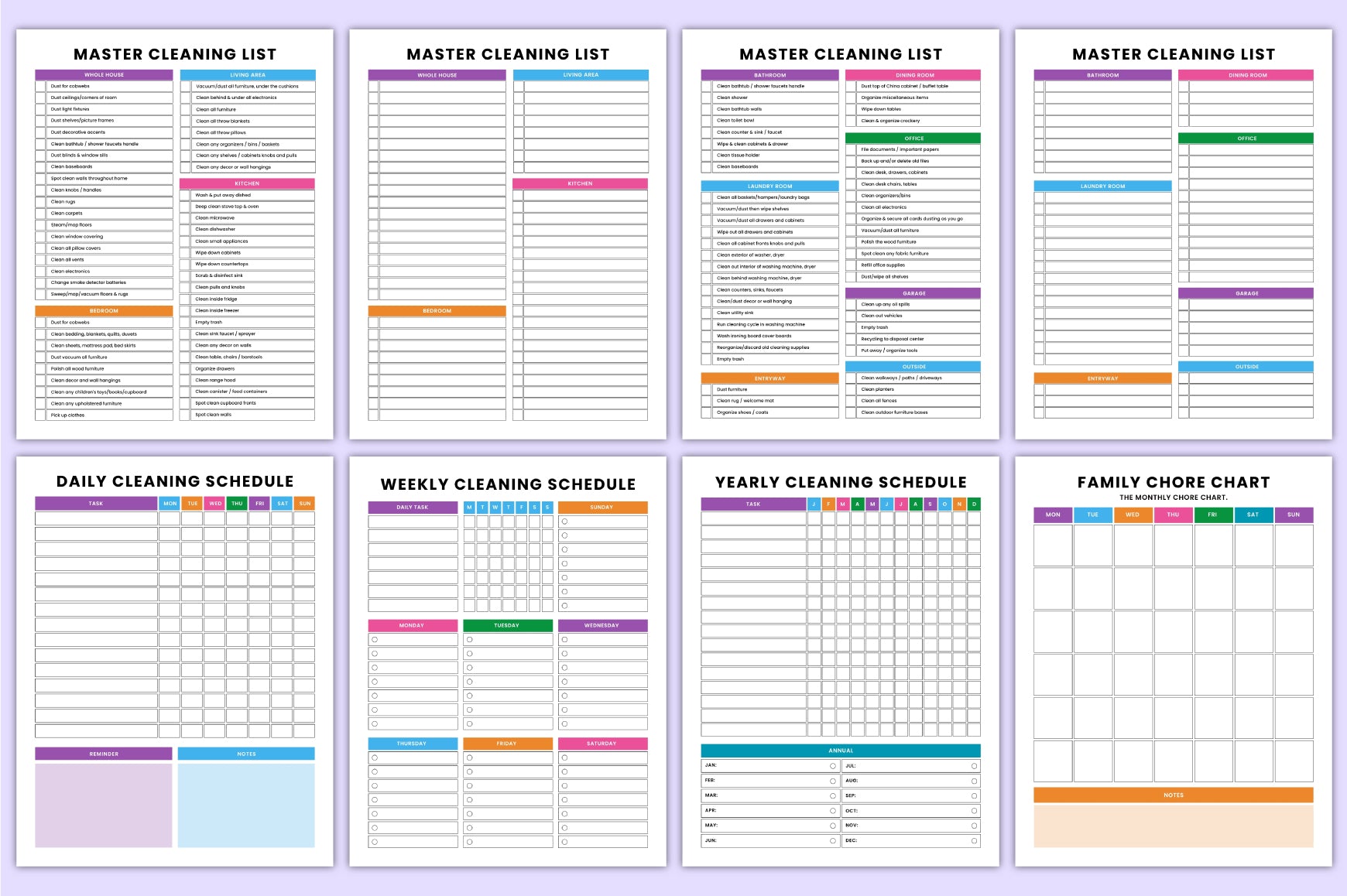 Adhd Cleaning Planner