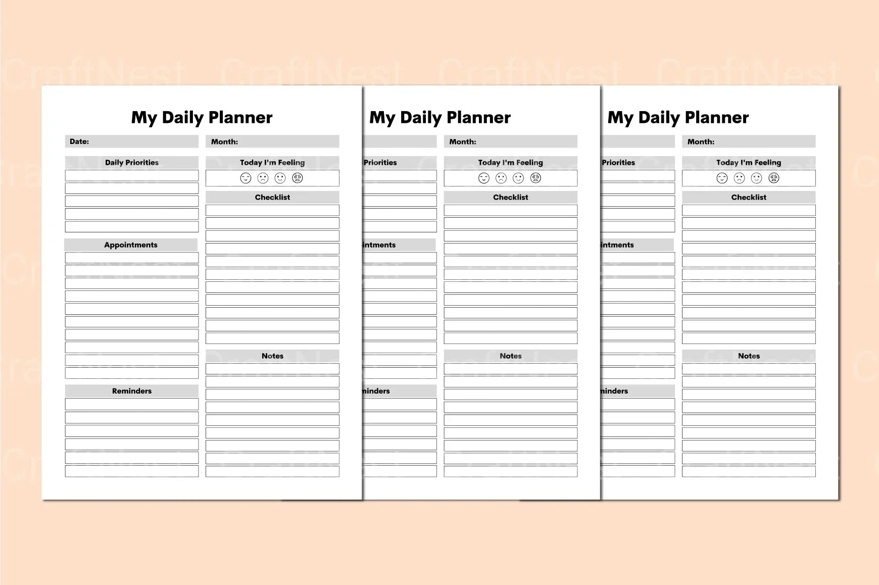 ADHD Productivity Planner complete printable planner preview