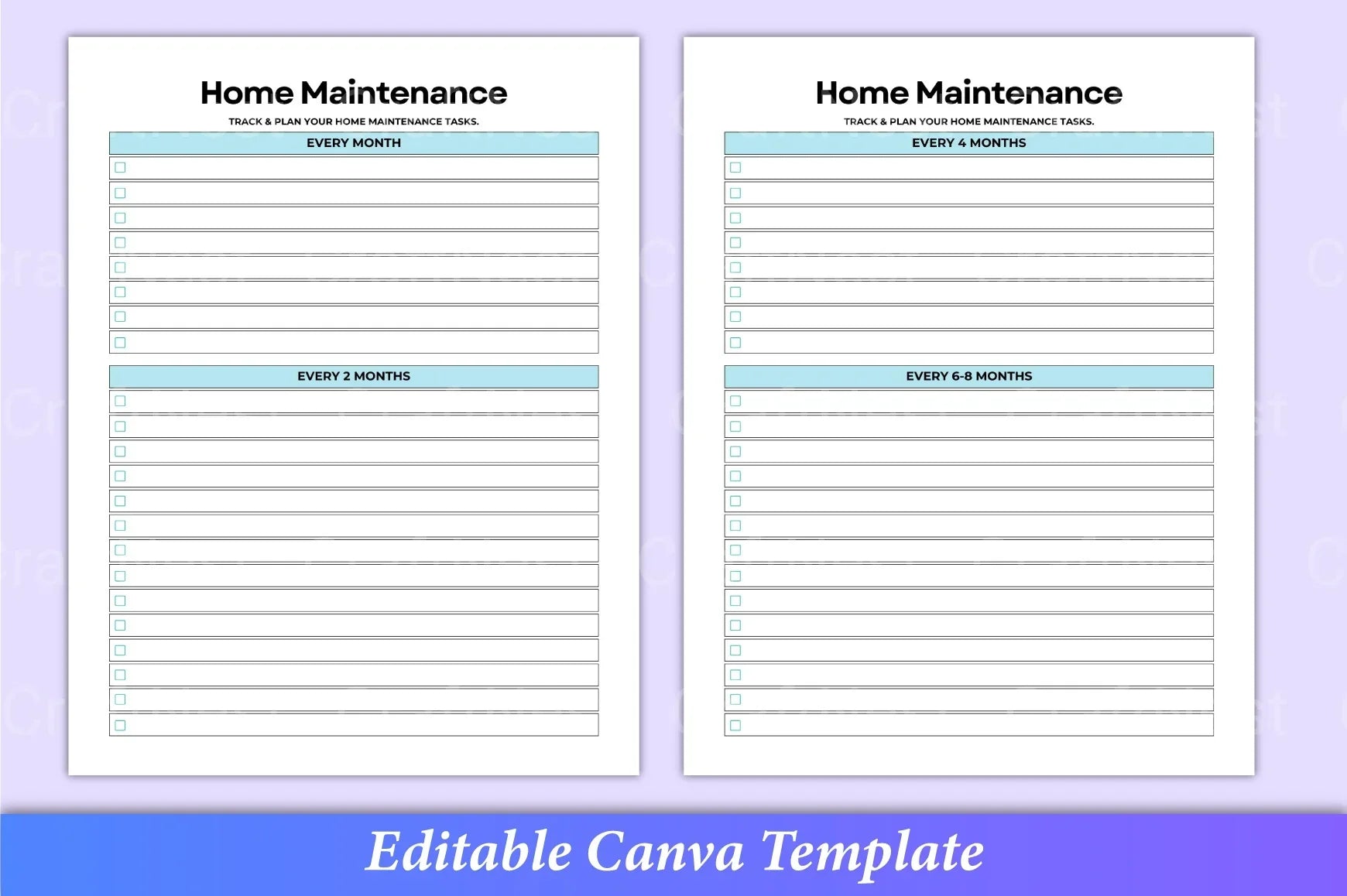 ADHD Printable Planner home cleaning planner complete preview