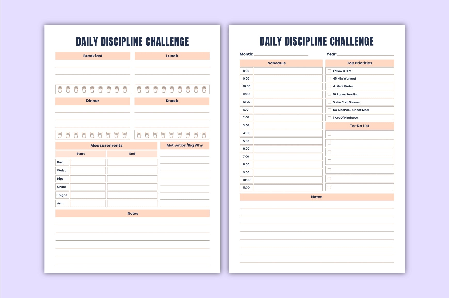 Day Discipline Challenge Journal