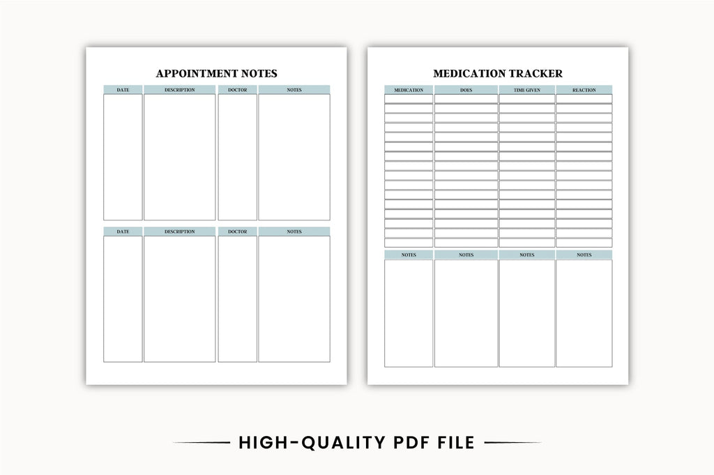 Medical Health Planner Template