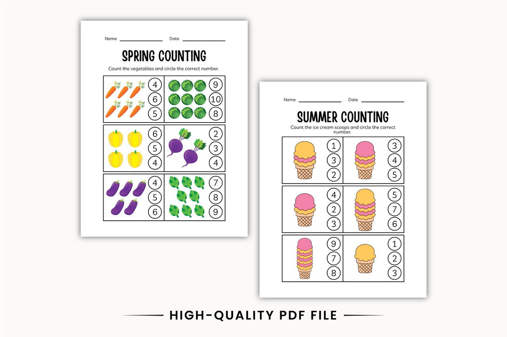 Spring Summer Fun Workbook for Kids