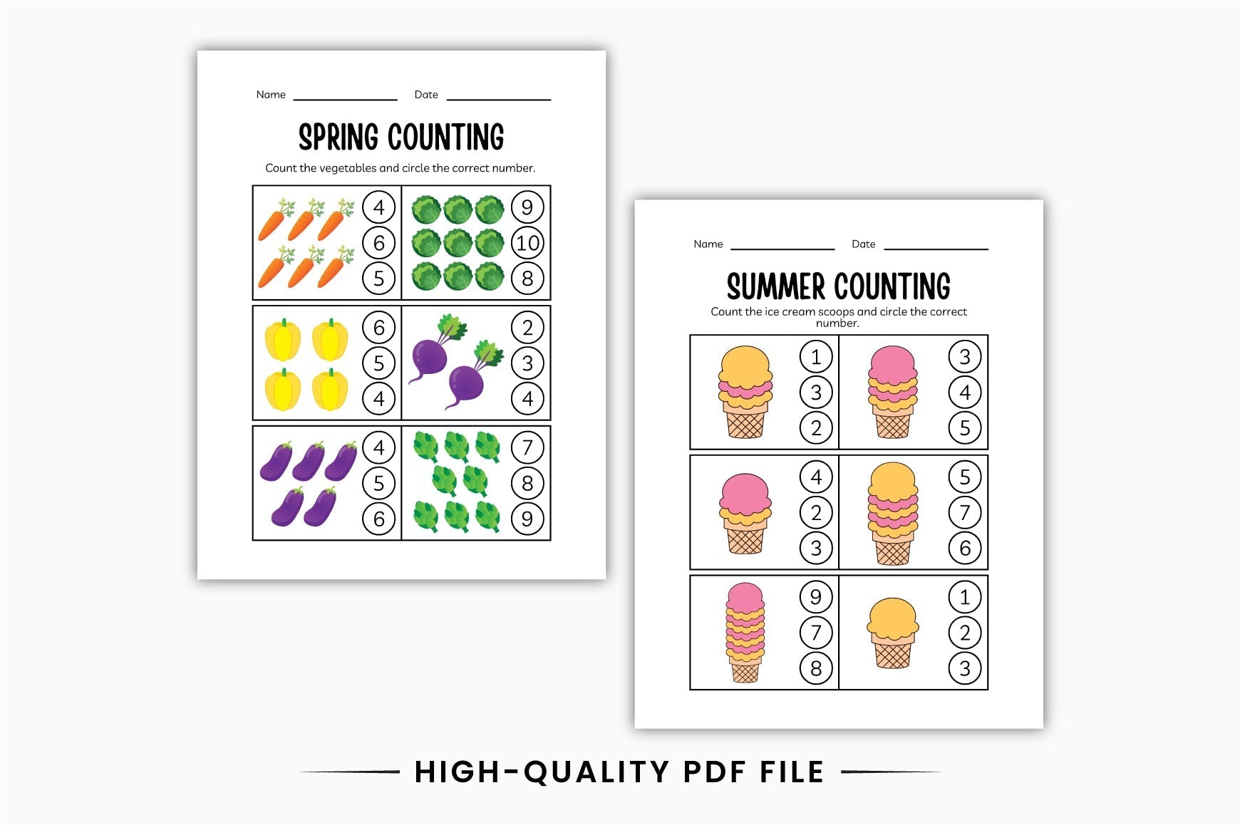 Spring Summer Fun Workbook for Kids
