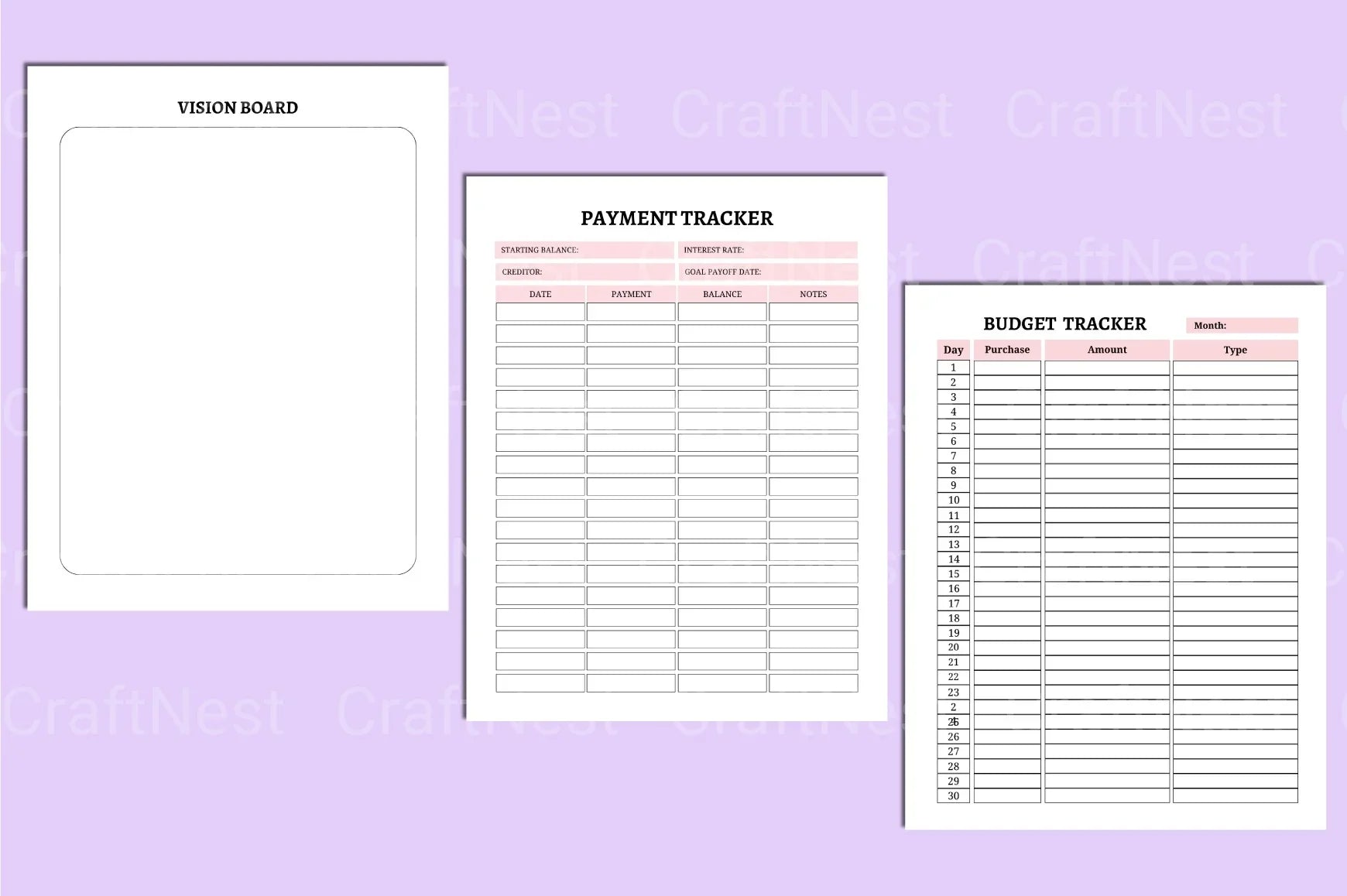 ADHD Printable Planner complete life organization workbook preview