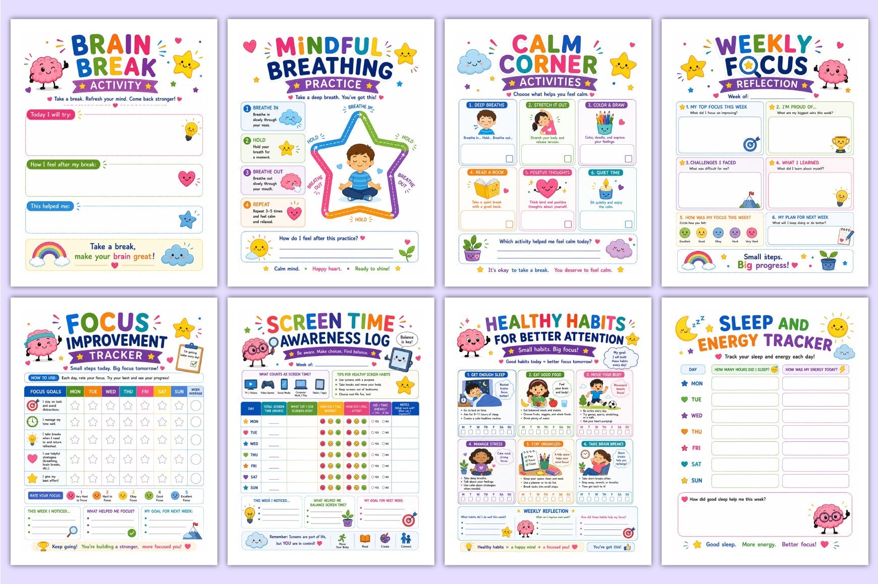 Focus And Attention For Kids Planner