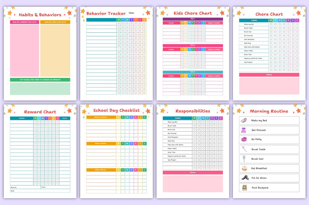 Rainbow Kids Chore Workbook