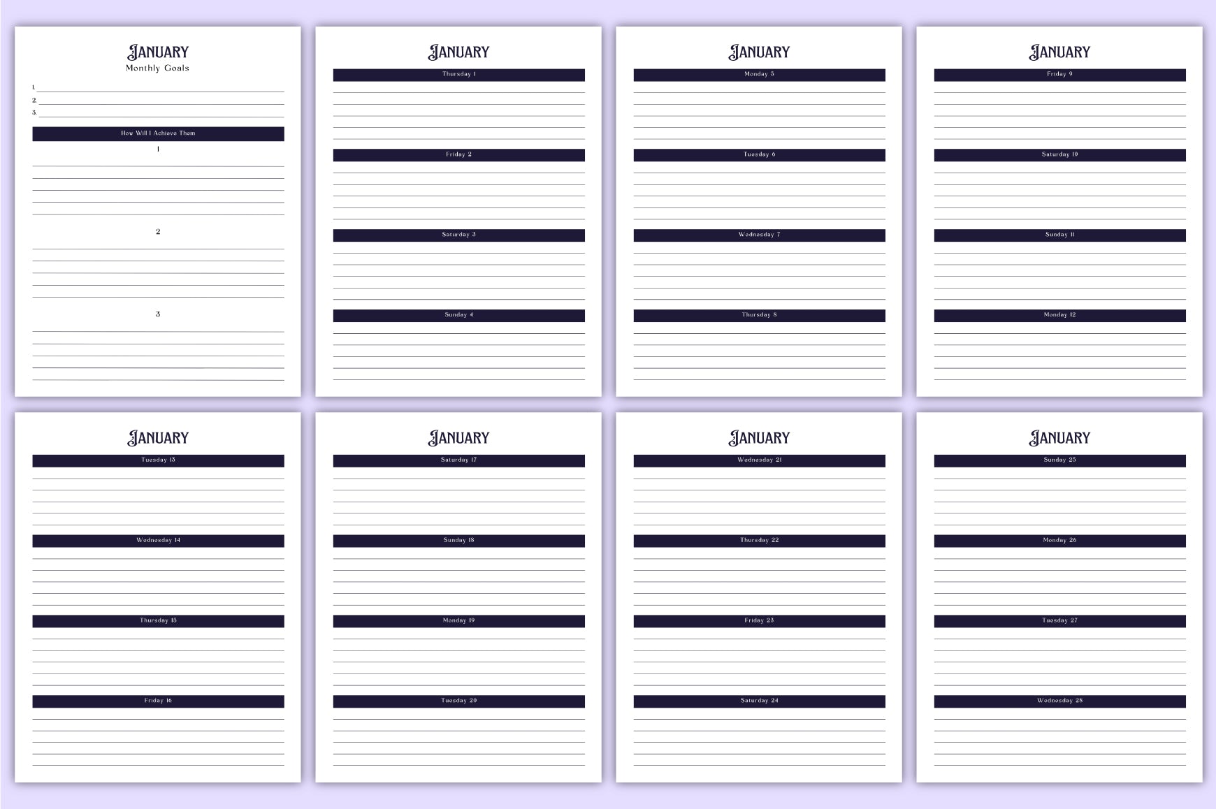 Astrology Lunar Cycle Planner