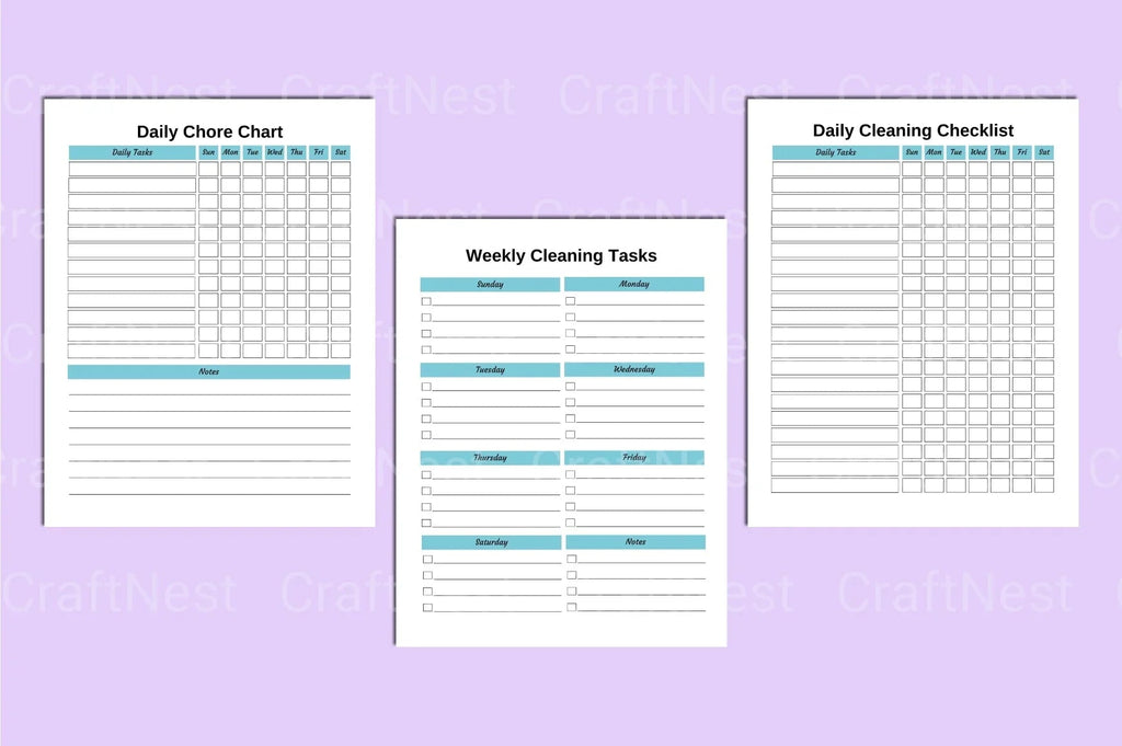 ADHD Printable Planner complete cleaning planner workbook