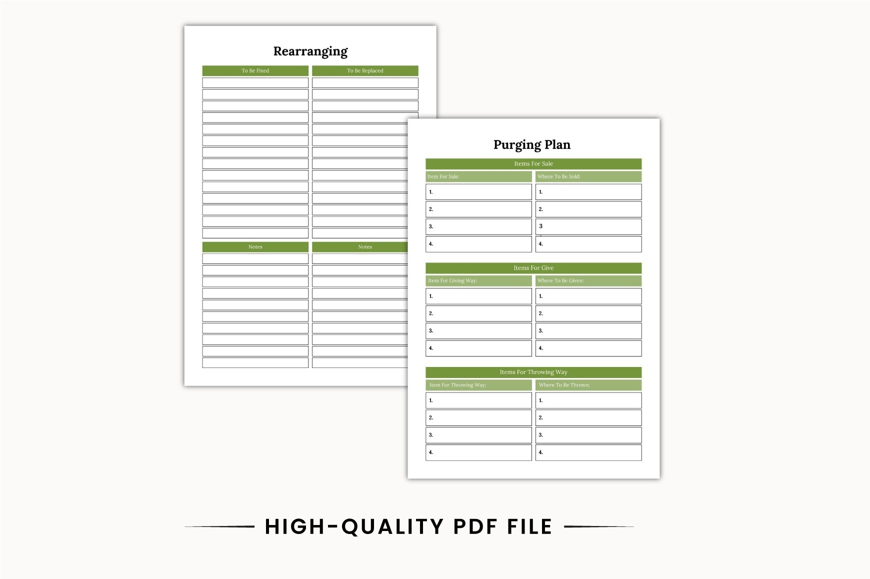 Home Decluttering Planner