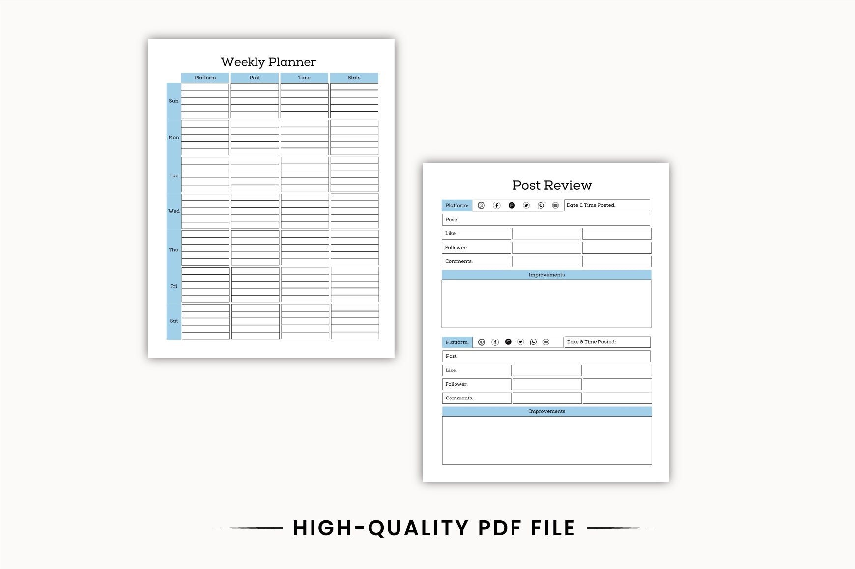 Social Media Content Scheduler Planner