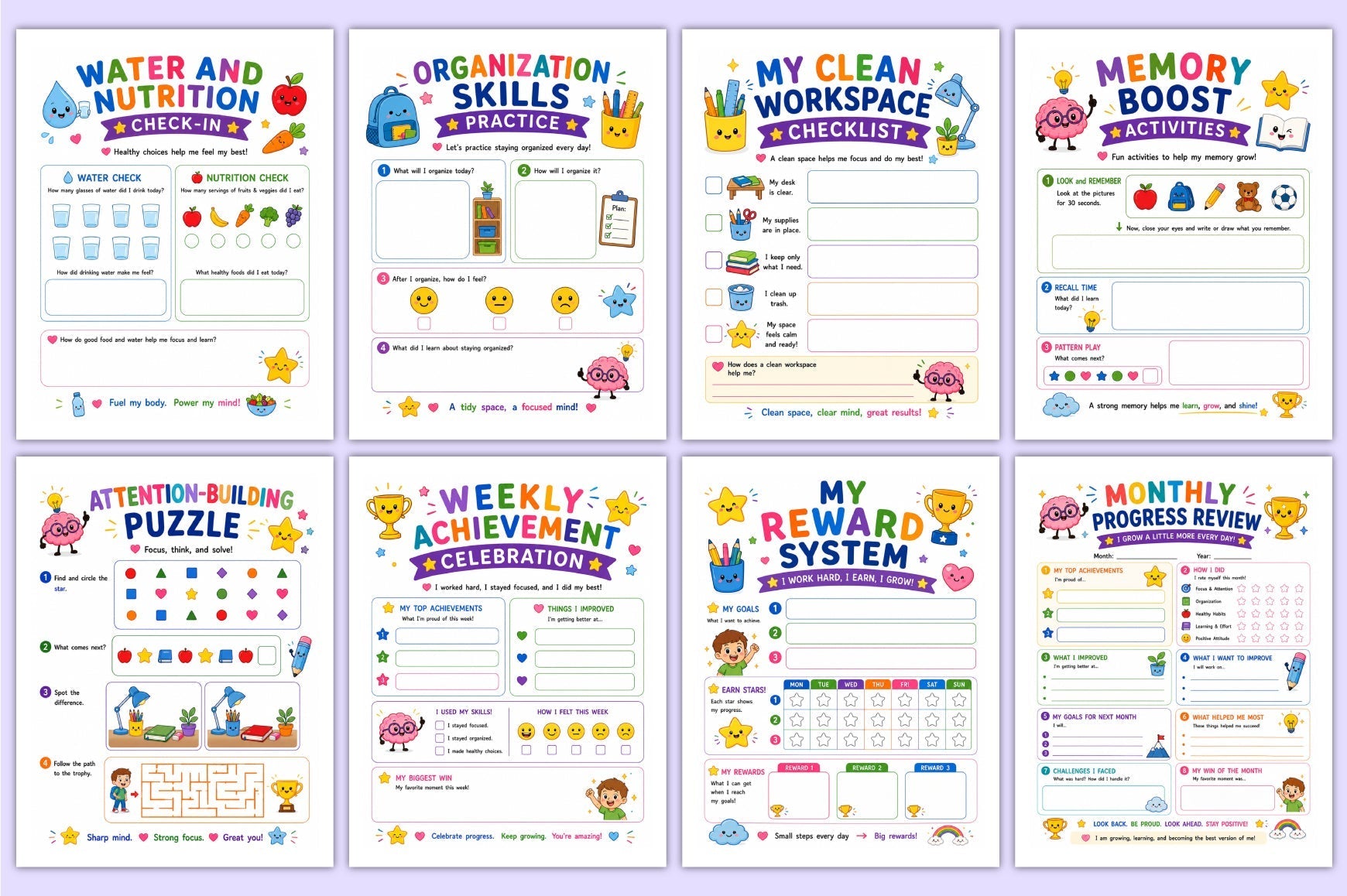 Focus And Attention For Kids Planner