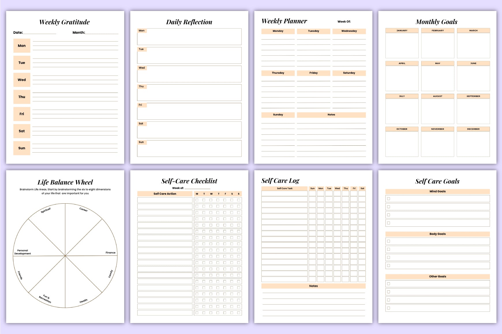Vision Board Life System Planner