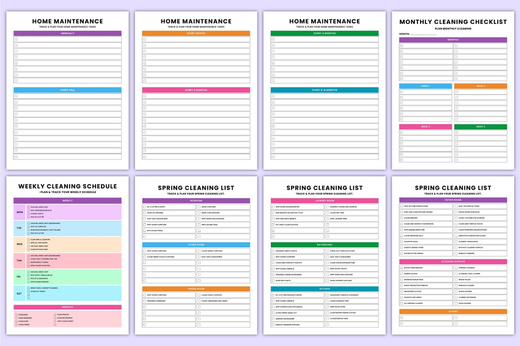 Adhd Cleaning Planner
