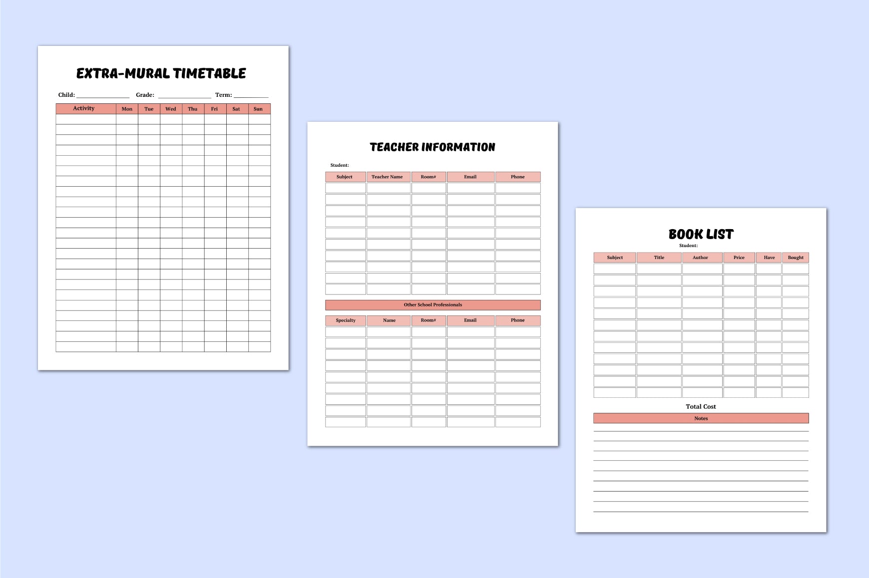 School Study Planner
