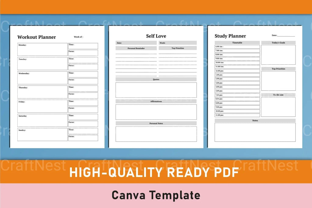 ADHD Printable Planner routine planner page for daily structure and habits