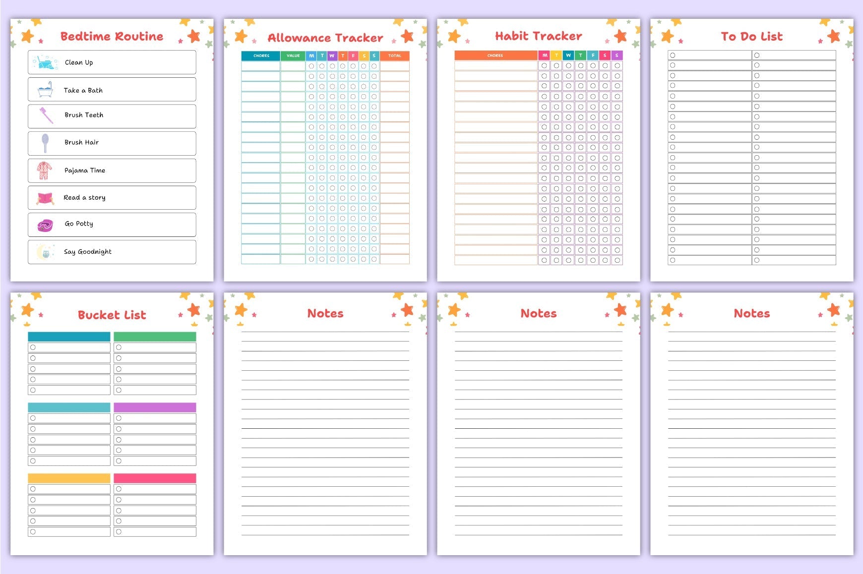 Rainbow Kids Chore Workbook