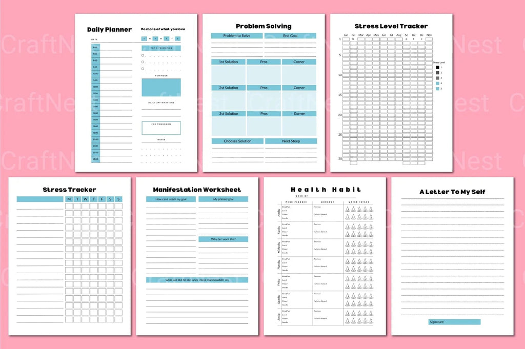ADHD Printable Planner notes and reflection page for productivity planning