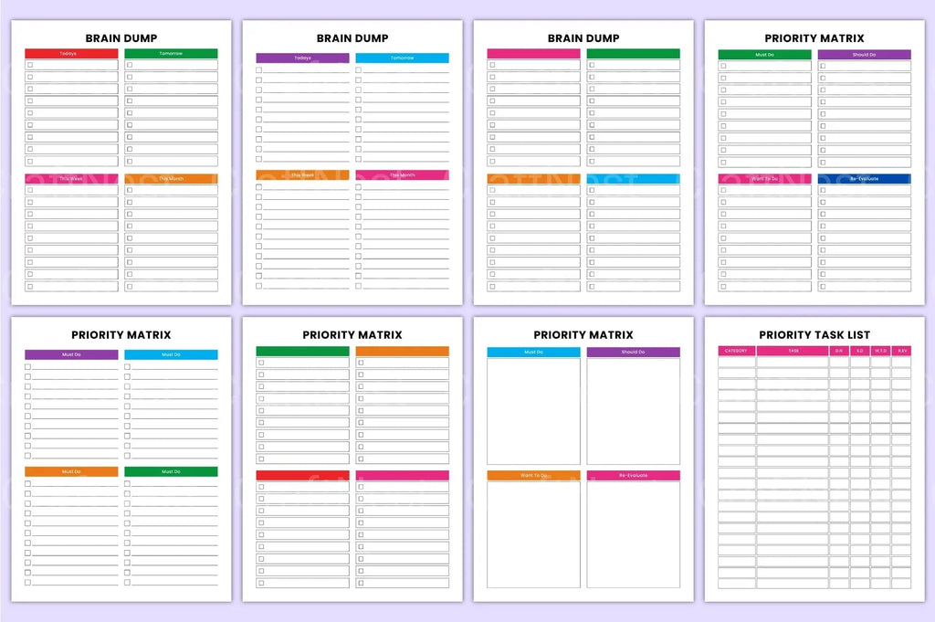 ADHD Printable Planner task organizer for planning and productivity