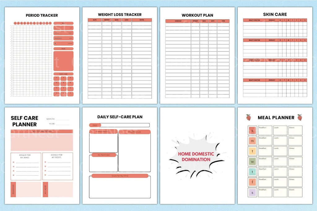 ADHD Planner for Effective Organization habit tracker and planner pages