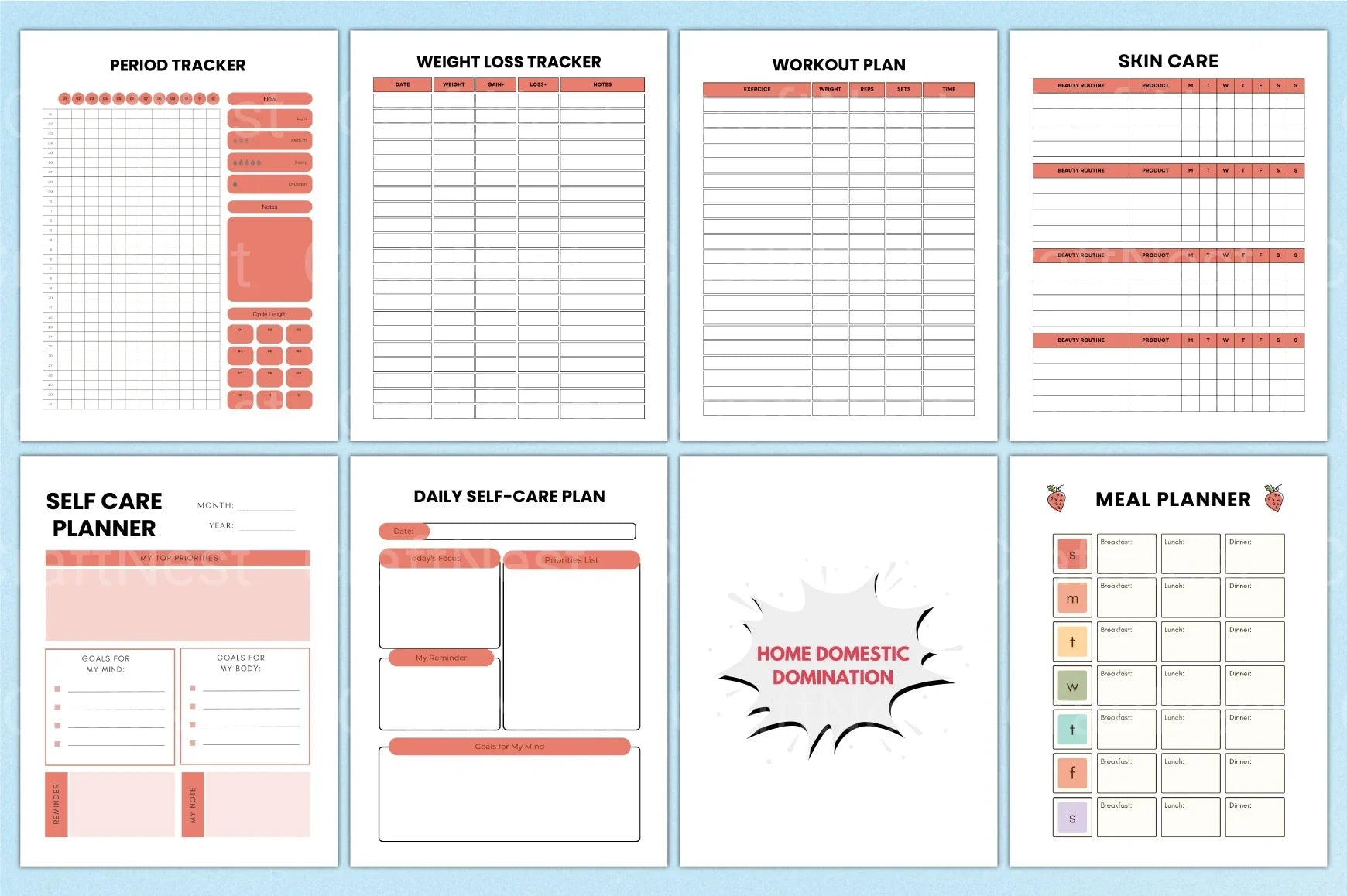 ADHD Planner for Effective Organization habit tracker and planner pages