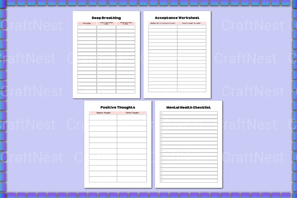 ADHD Mental Health Planner for Improved Focus complete printable planner preview