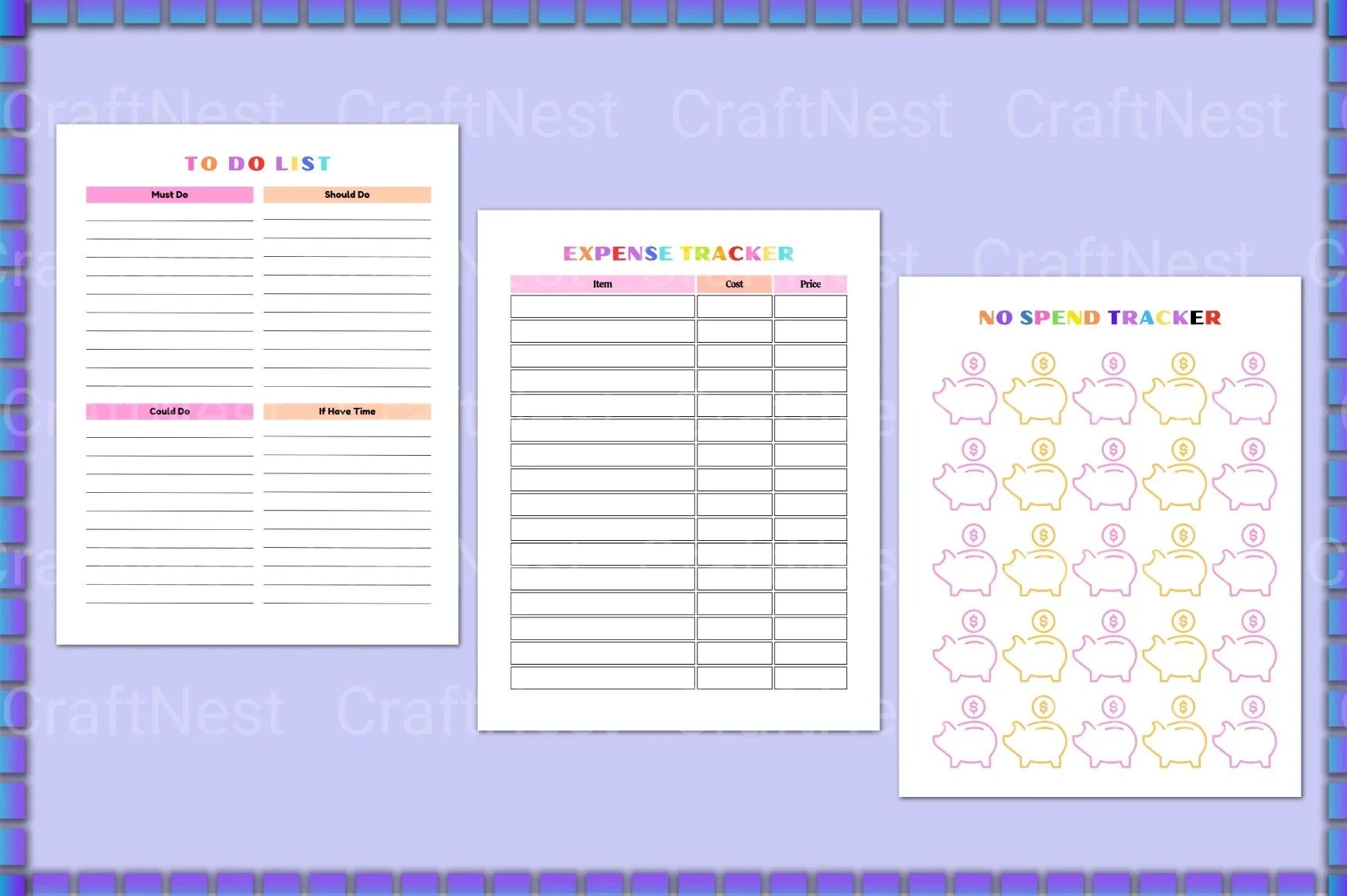 ADHD Printable Planner complete kids focus planner preview