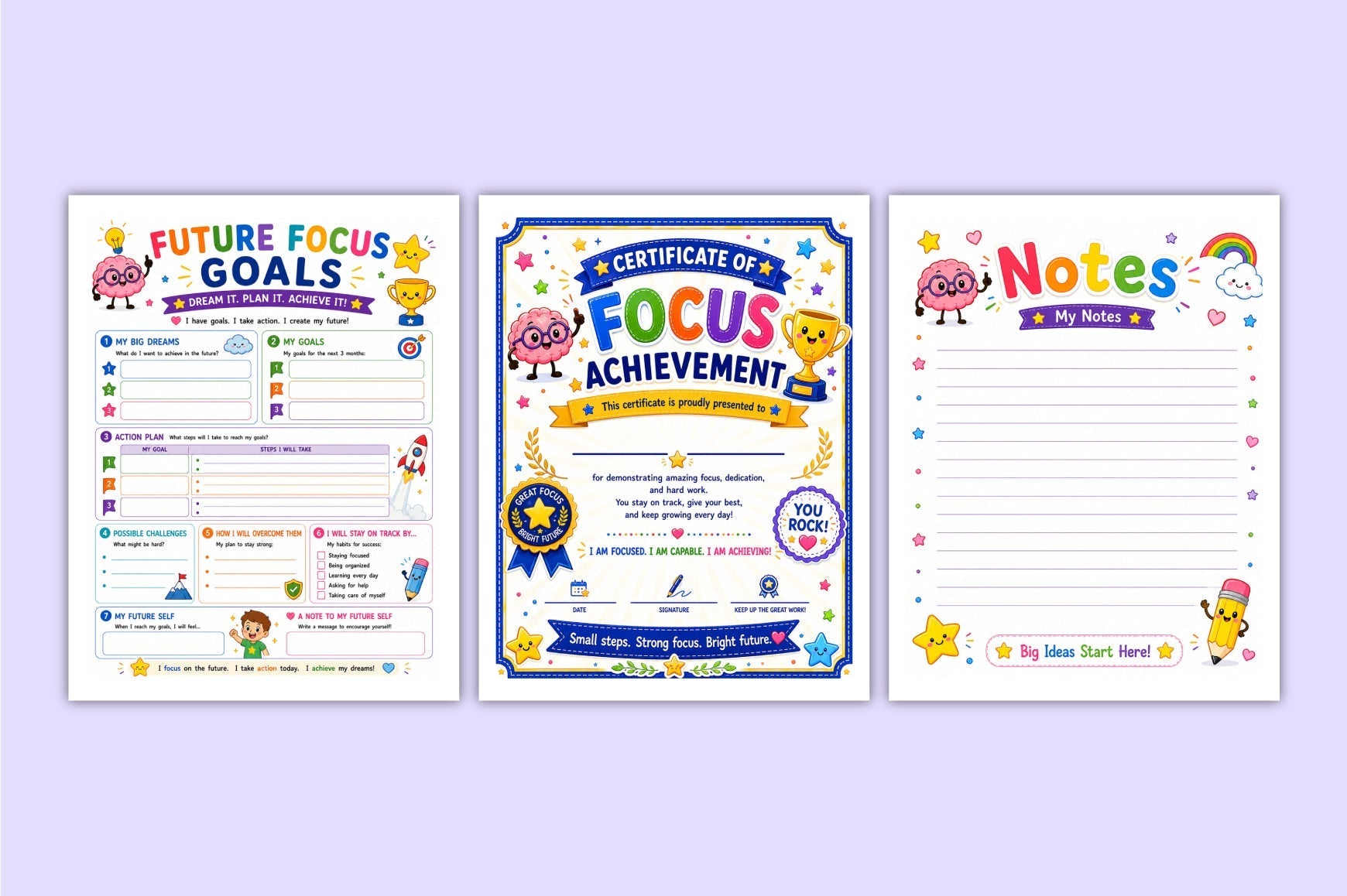 Focus And Attention For Kids Planner
