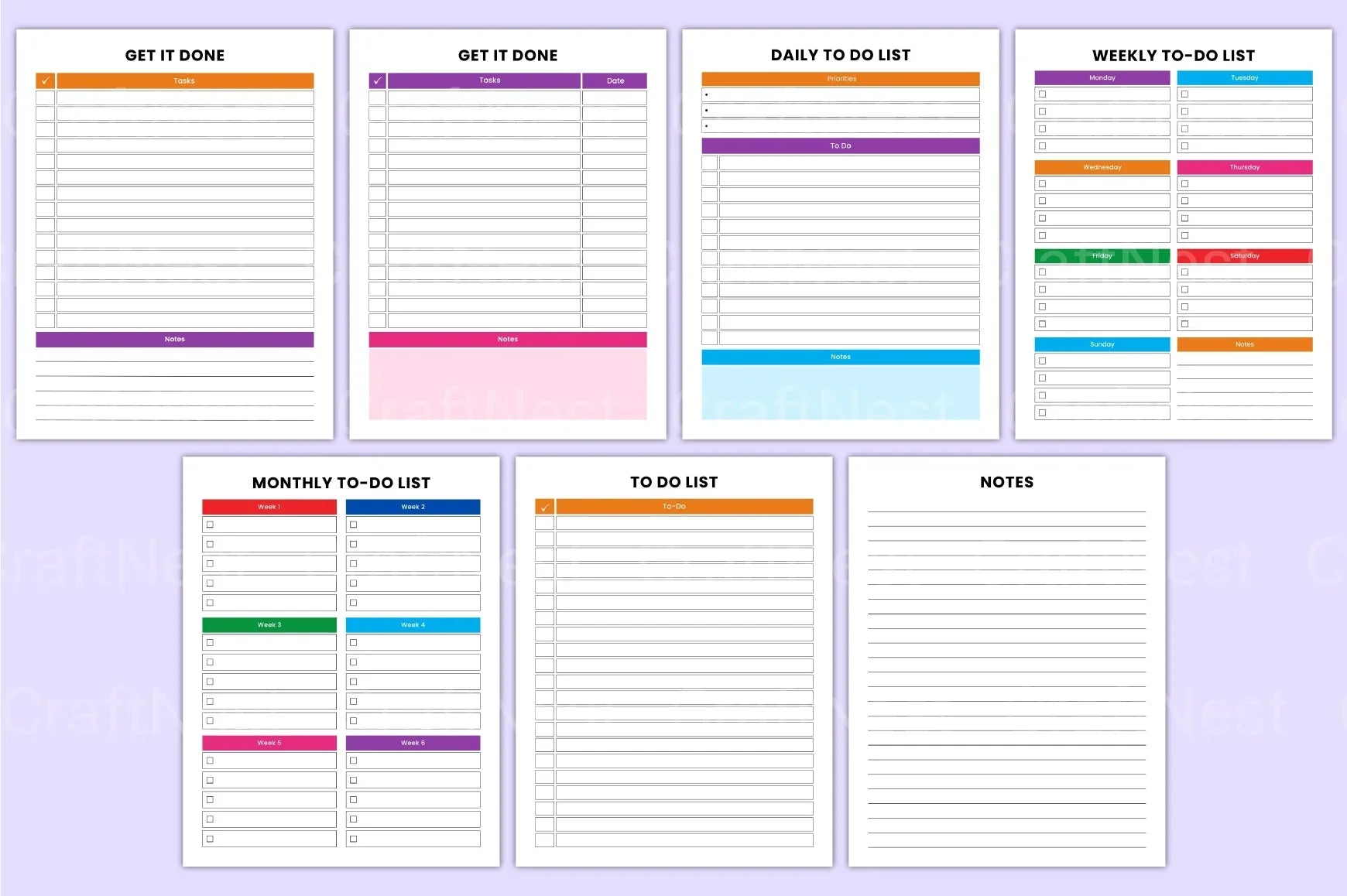ADHD Printable Planner preview featuring brain dump planning pages