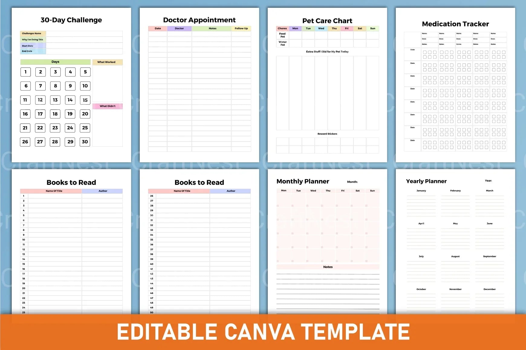 ADHD Printable Planner complete kids planner preview
