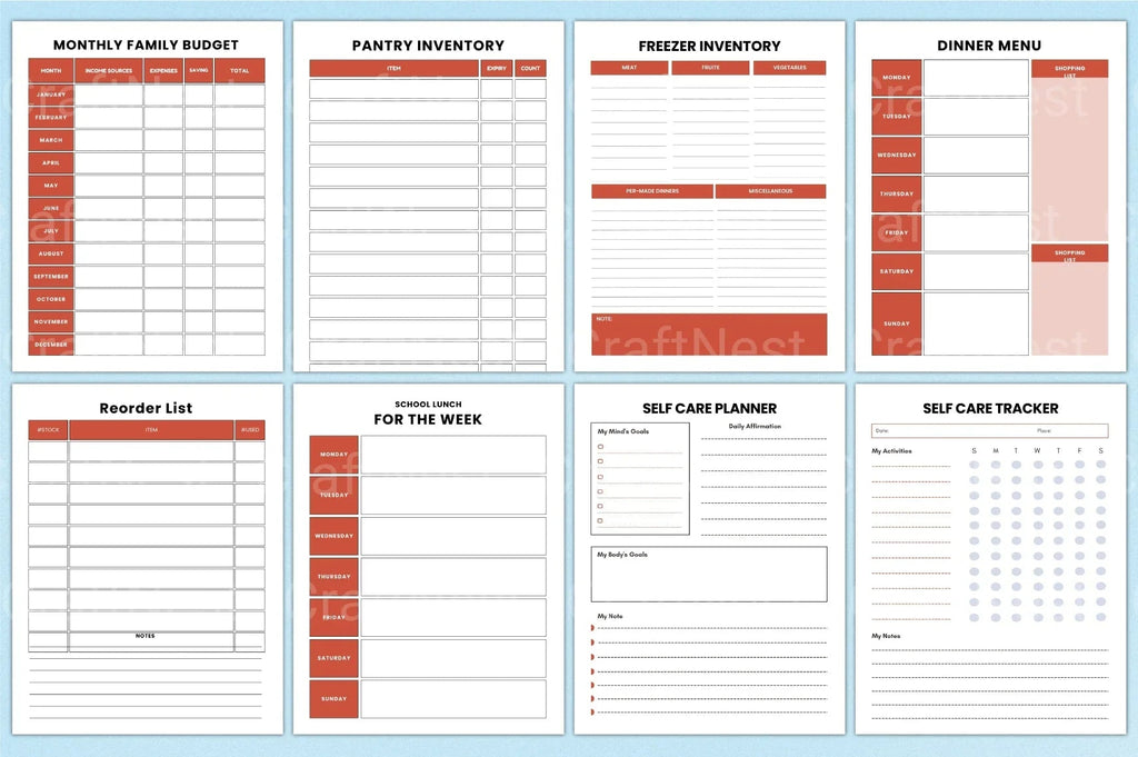 ADHD Printable Planner brain dump and priority planning pages