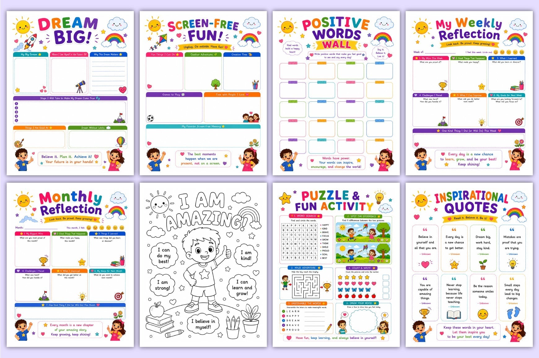 Positive Mind For Kids Planner