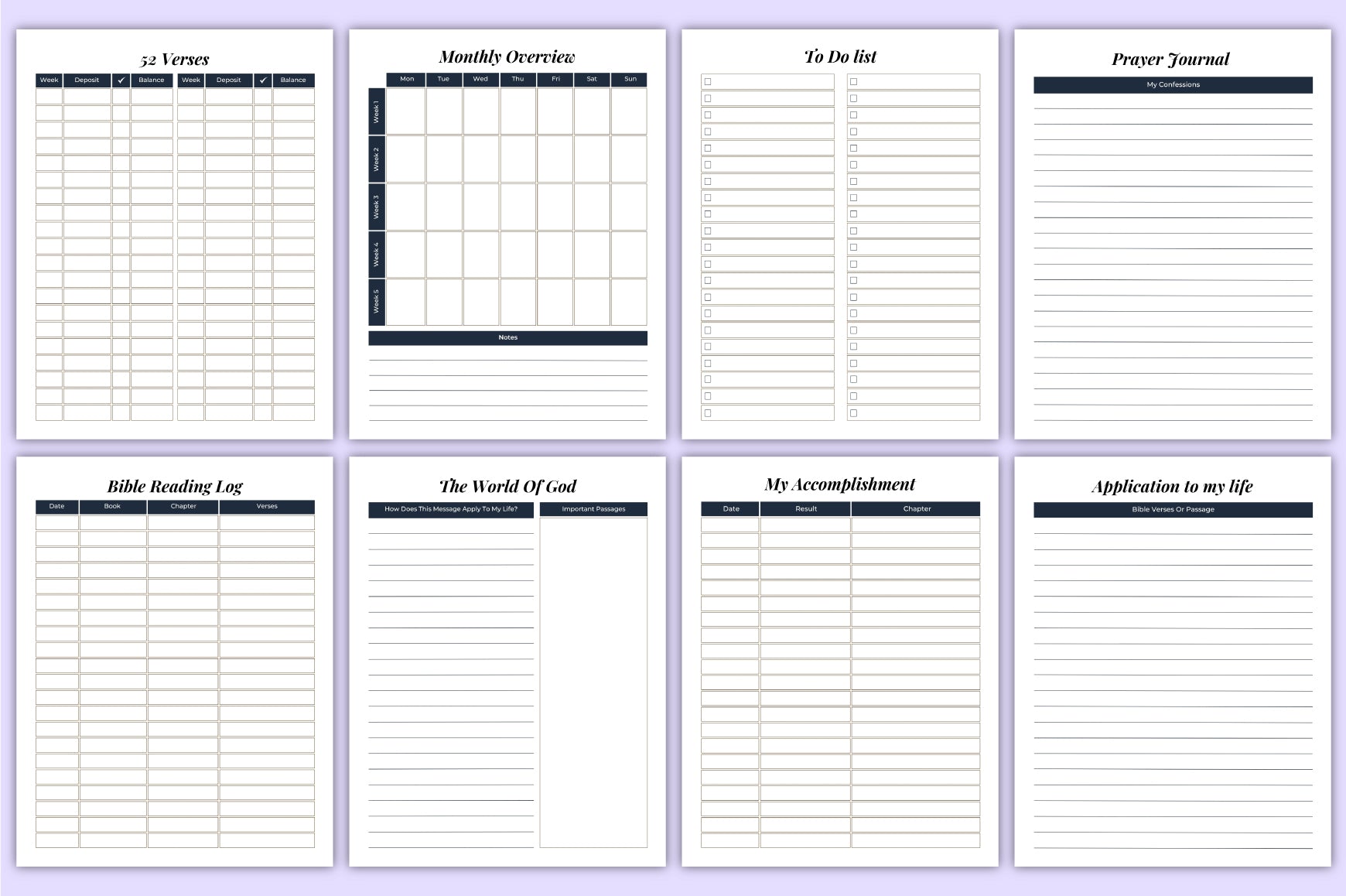 Bible Devotion Planner