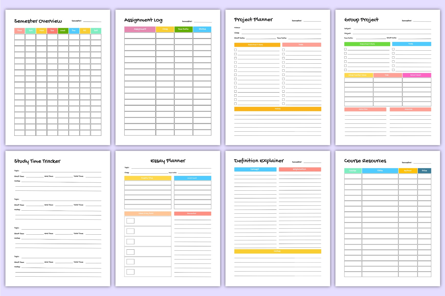Student Academic Workbook