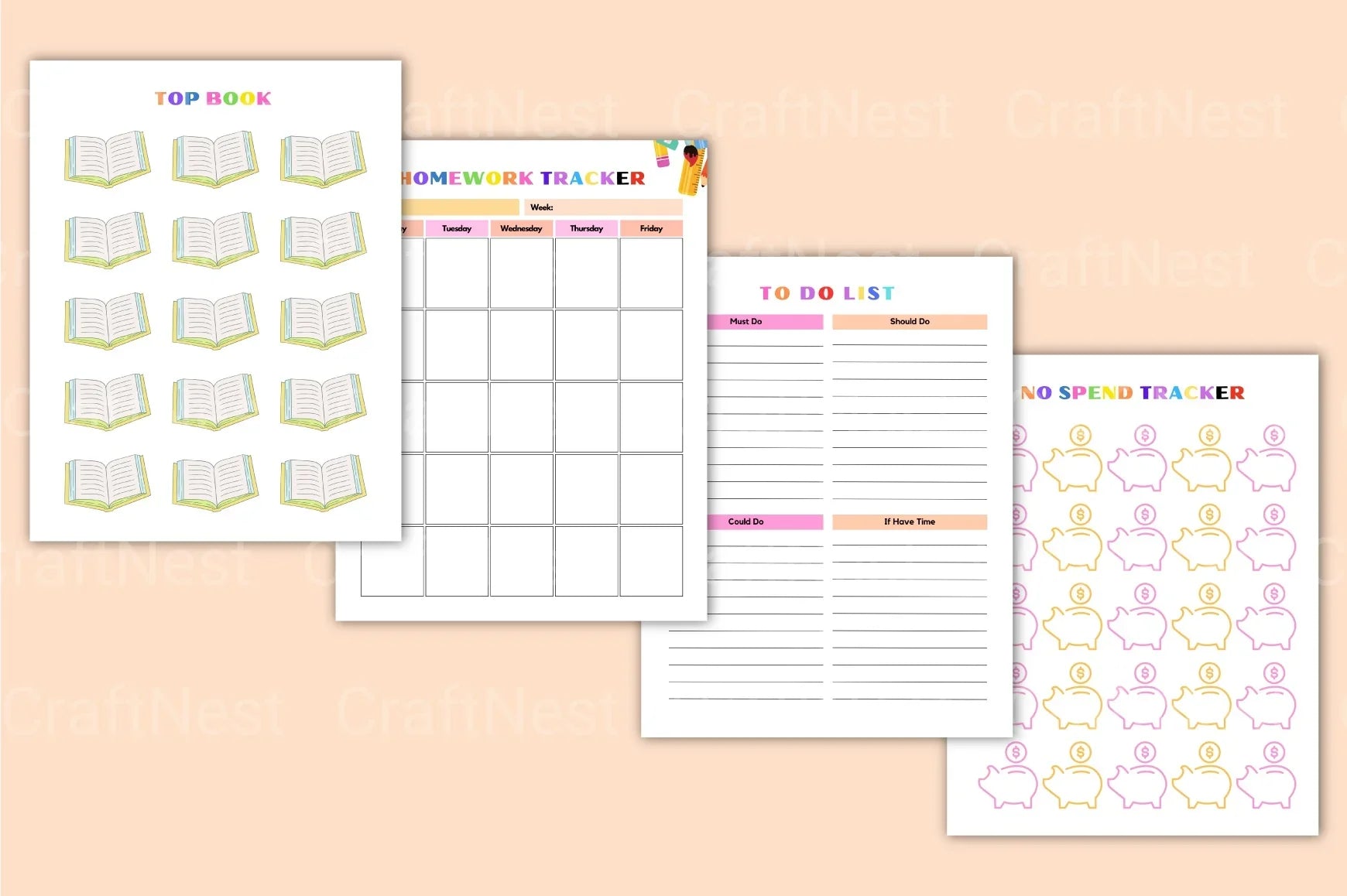 ADHD Printable Planner complete preview of kids focus planner bundle