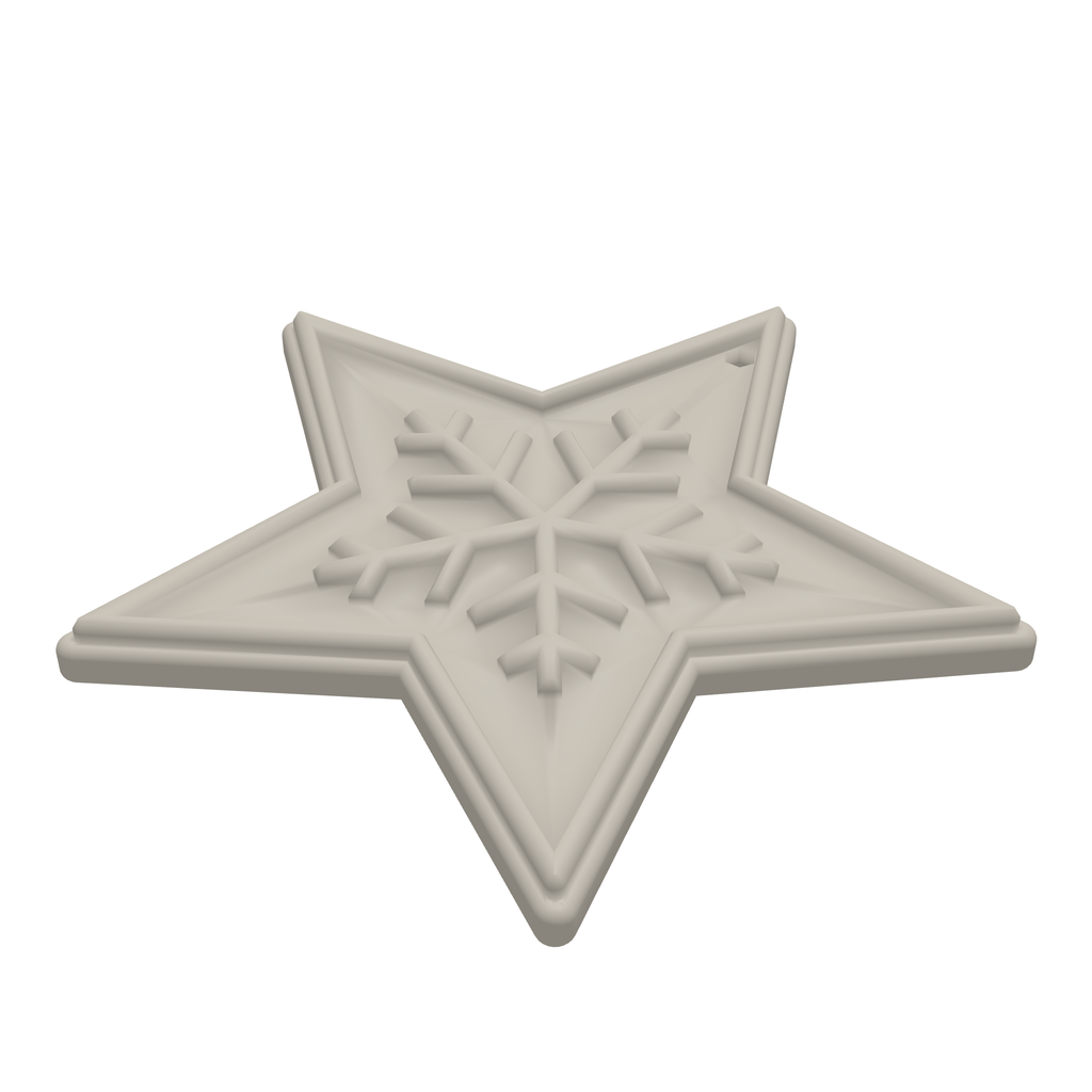 Snow Star Ornament 3D Print STL File