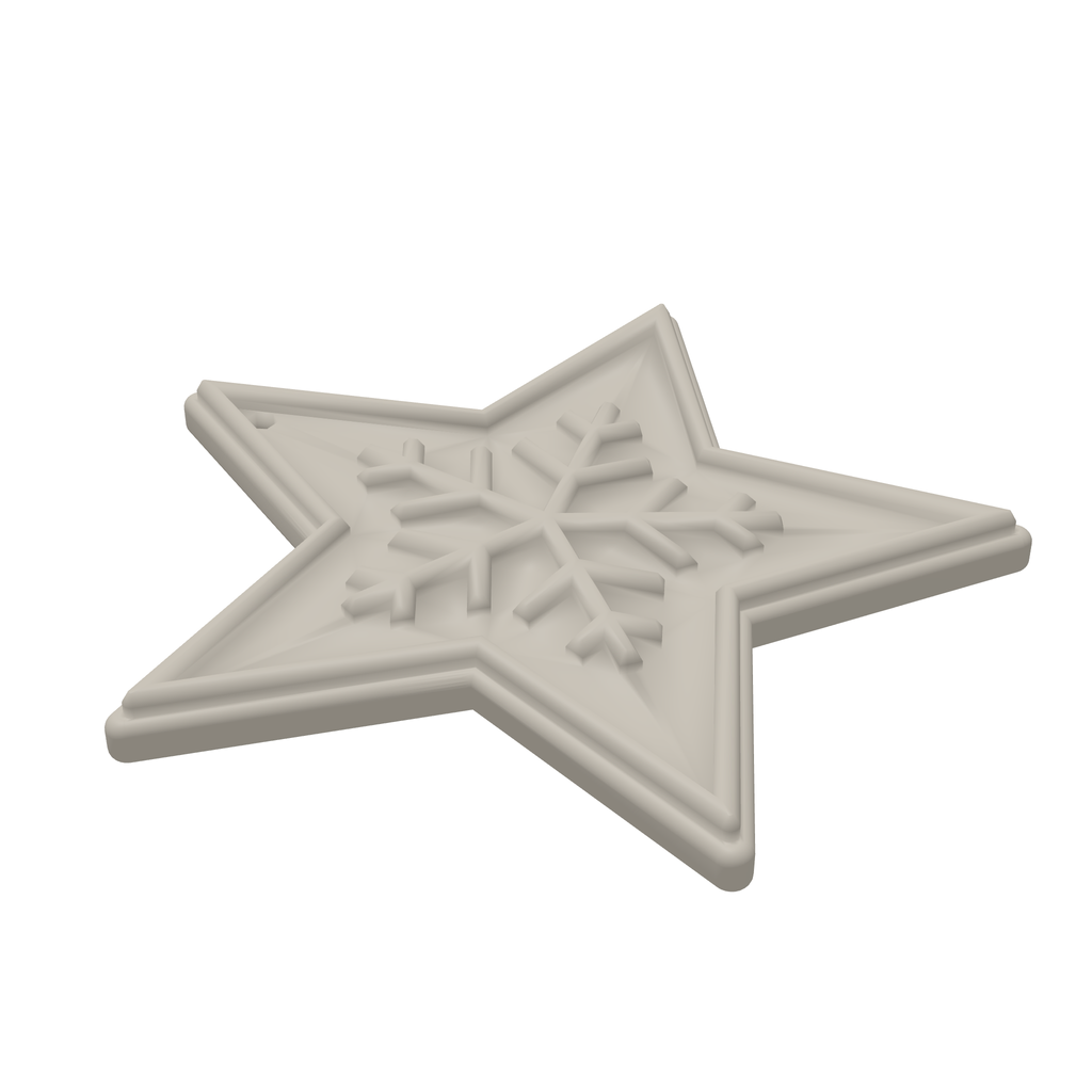Snow Star Ornament 3D Print STL File