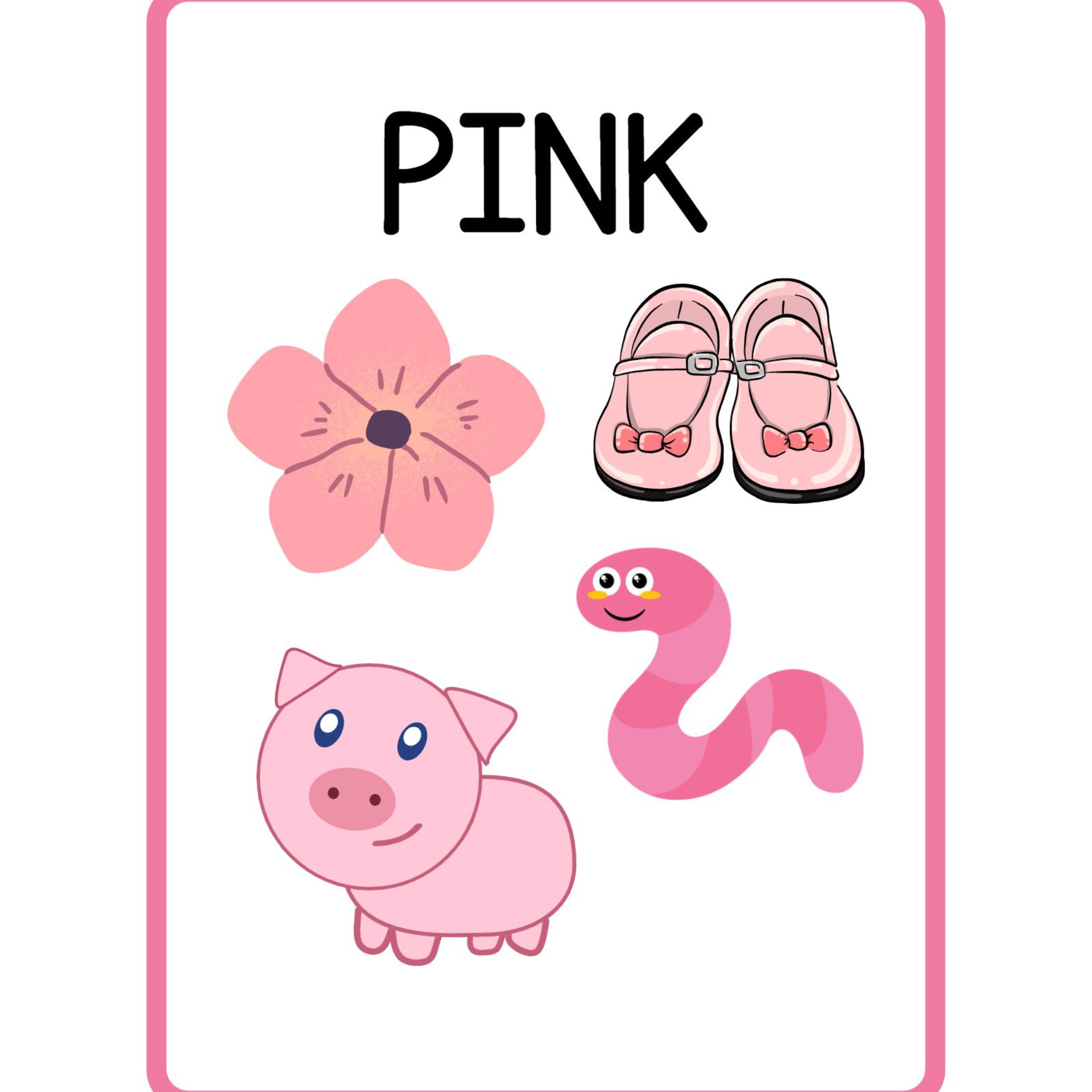 Colors Flashcards with Objects for Kids