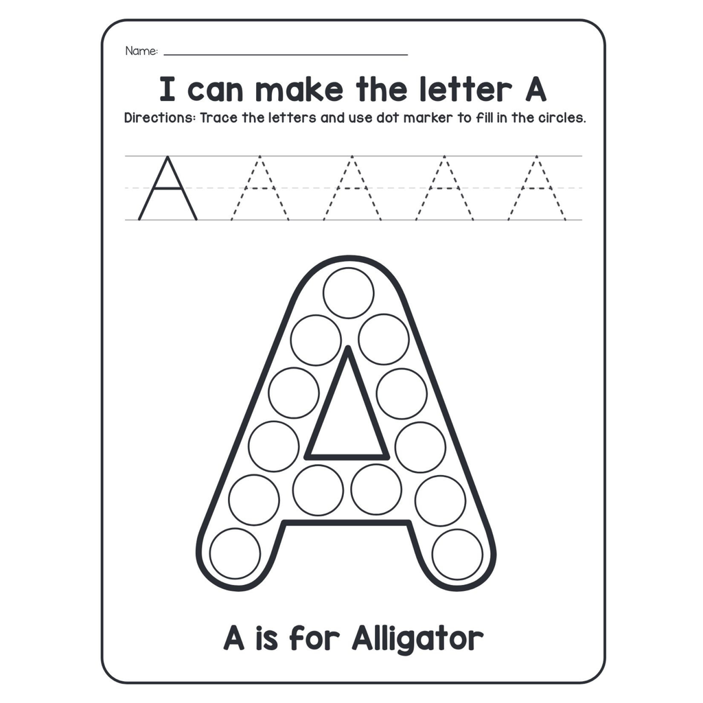 A-Z Animals Dot Marker Worksheets
