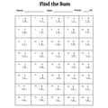 Find the Sum Addition Worksheets
