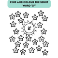 Sight Word Find and Color Worksheets