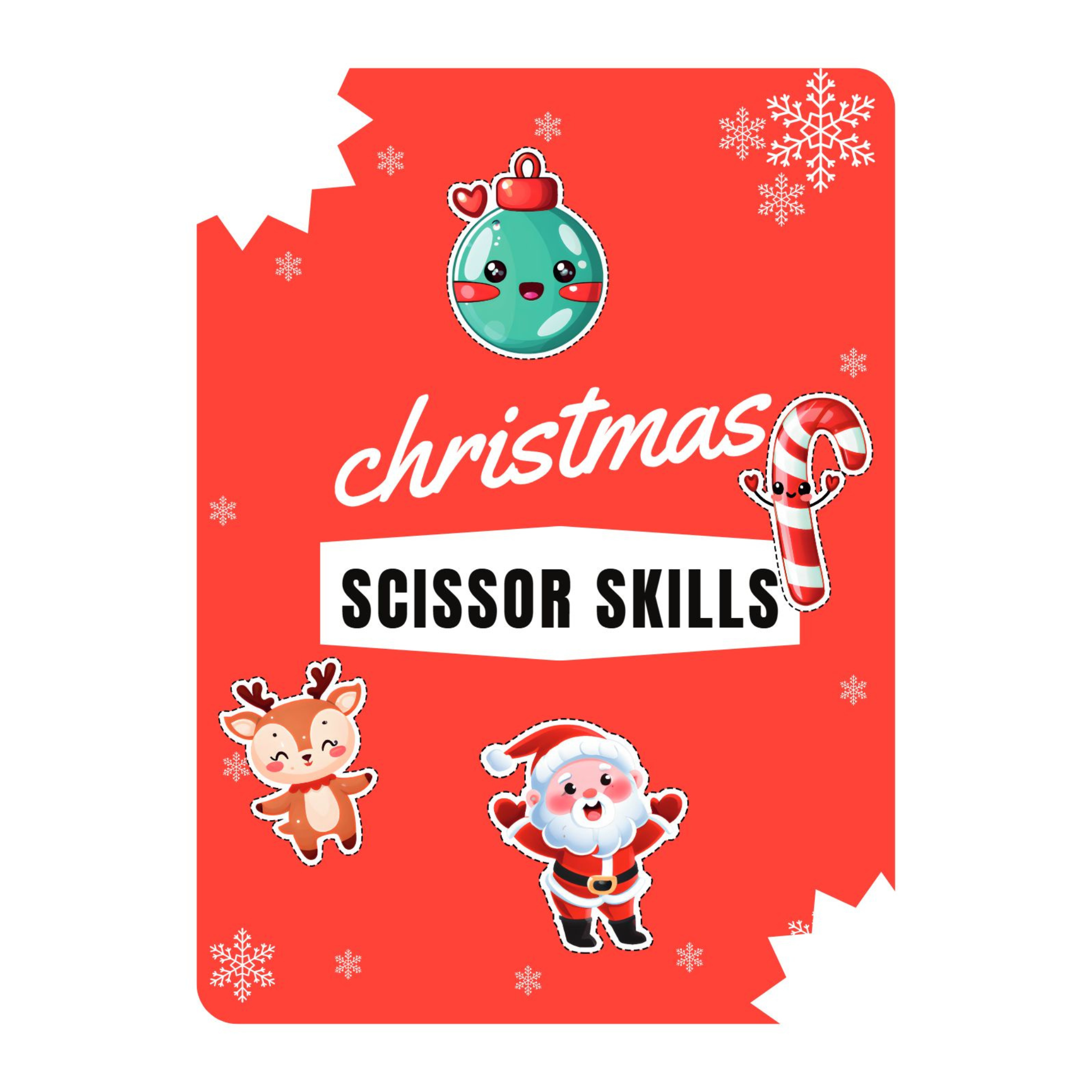Colorful Christmas Scissor Skills Cutting Activities