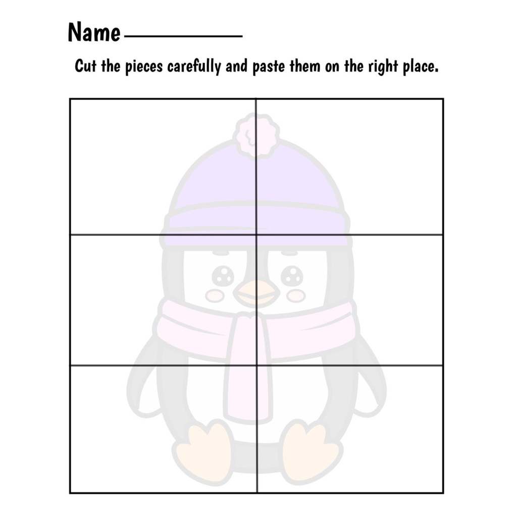 Winter Fine Motor Puzzles Cut and Paste Activities
