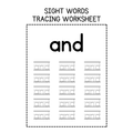 Sight Word Tracing Sentence Worksheets
