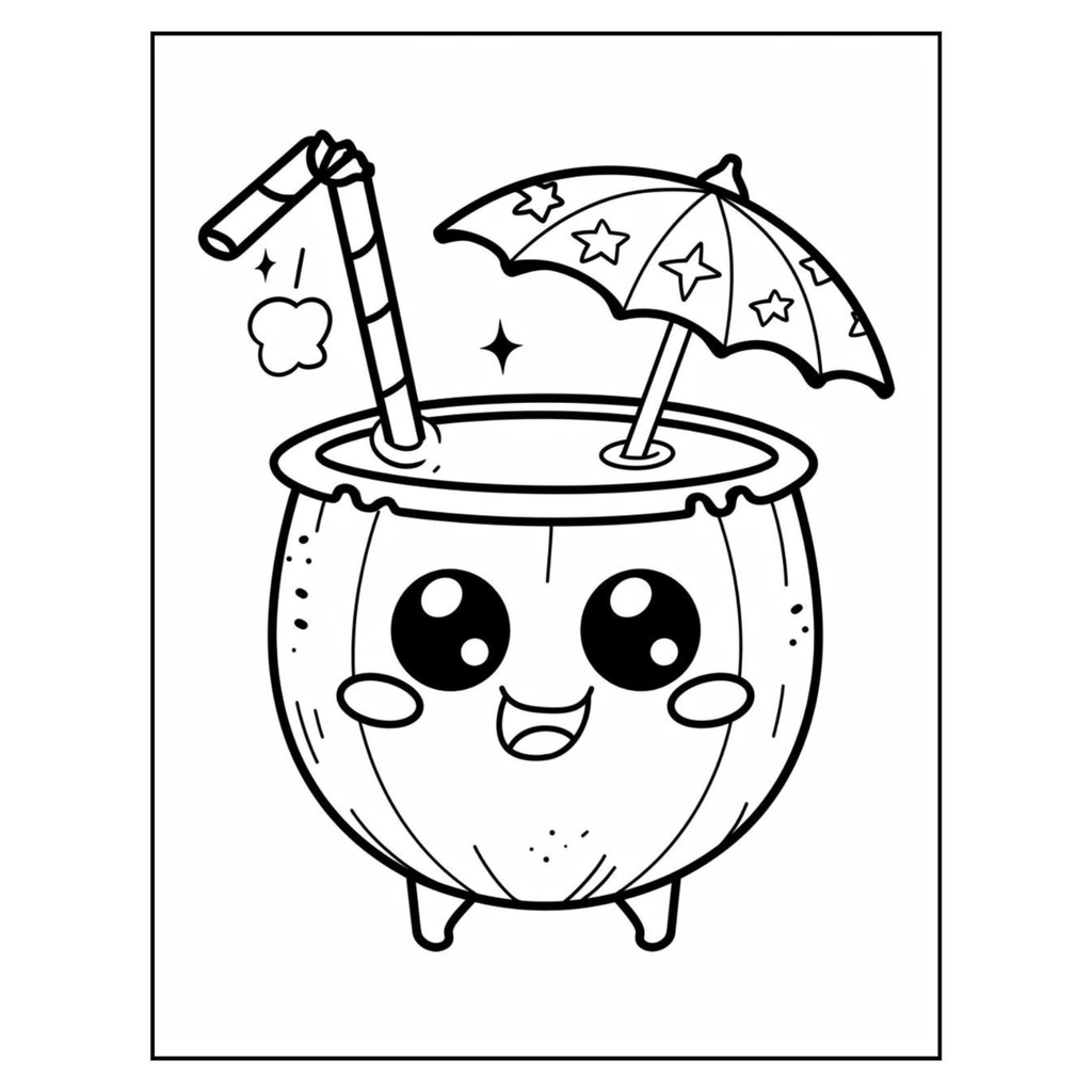 Kawaii Summer Coloring Pages