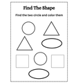 Find the Shape Coloring Worksheets