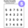 Color Number Scramble Worksheets